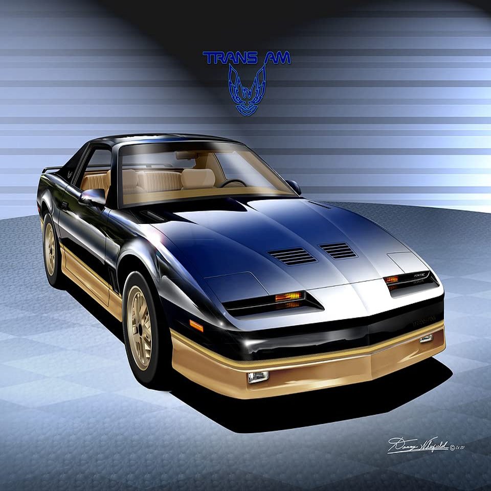 1985-1986 Pontiac Trans Am | Black and Gold | Fine Art Print By Danny Whitfield | Size 20 in X 24 in (20in x 24in)
