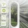 Portable Floor Standing Bladeless Tower Fan, 80 Swing Cooling Fan/Heating Fan, 8 Speeds, 8 Hours Timer, LED Display, Heater/Cooler with Remote Control for Bedroom, Living Room, Office (Grey) view 2