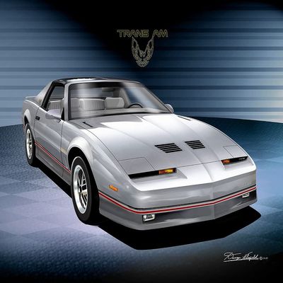 1985-1986 Pontiac Trans Am | Silver & Gray | Fine Art Print By Danny Whitfield (20in x 24in)