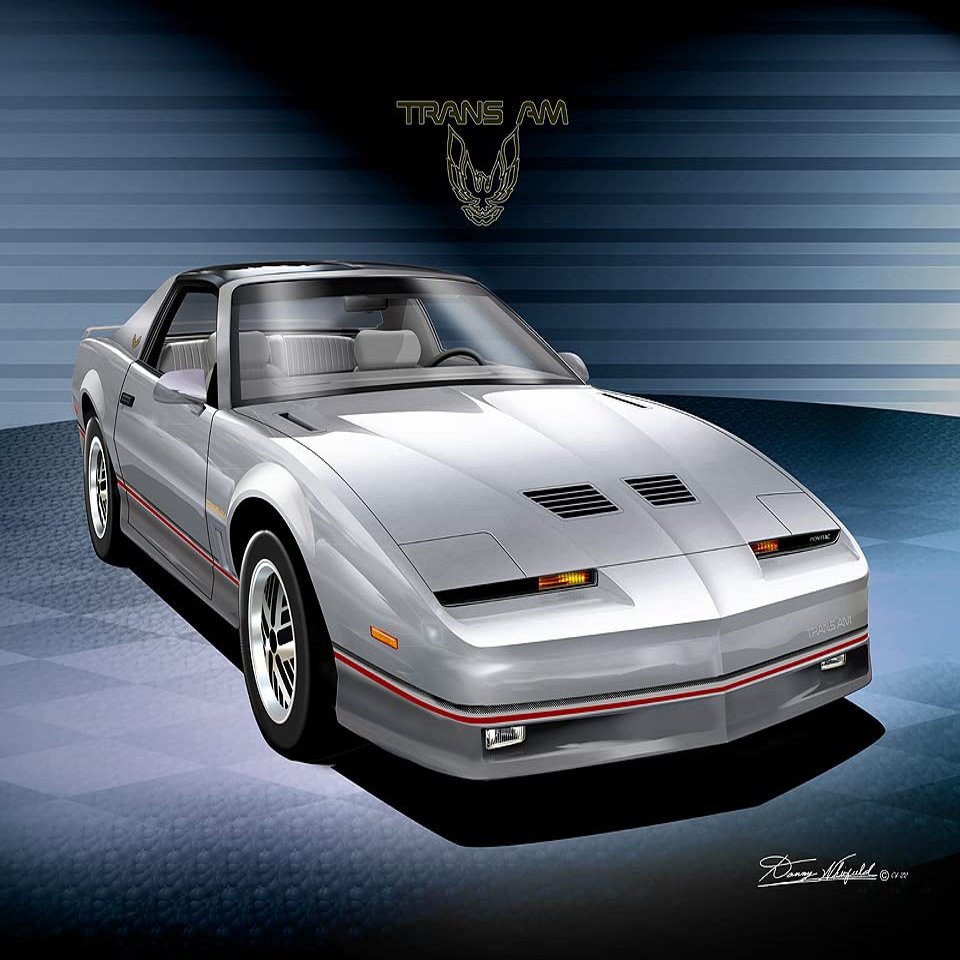 1985-1986 Pontiac Trans Am | Silver & Gray | Fine Art Print By Danny Whitfield (20in x 24in)