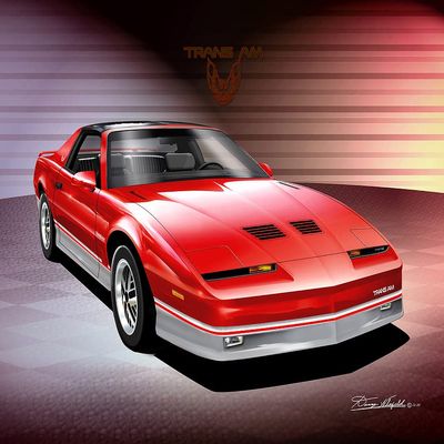 1985-1986 Pontiac Trans Am | Red & Silver | Fine Art Print By Danny Whitfield (20in x 24in)