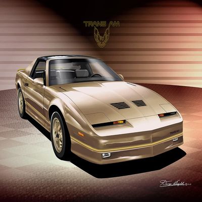 1985-1986 Pontiac Trans Am | Gold | Fine Art Print By Danny Whitfield (20in x 24in)