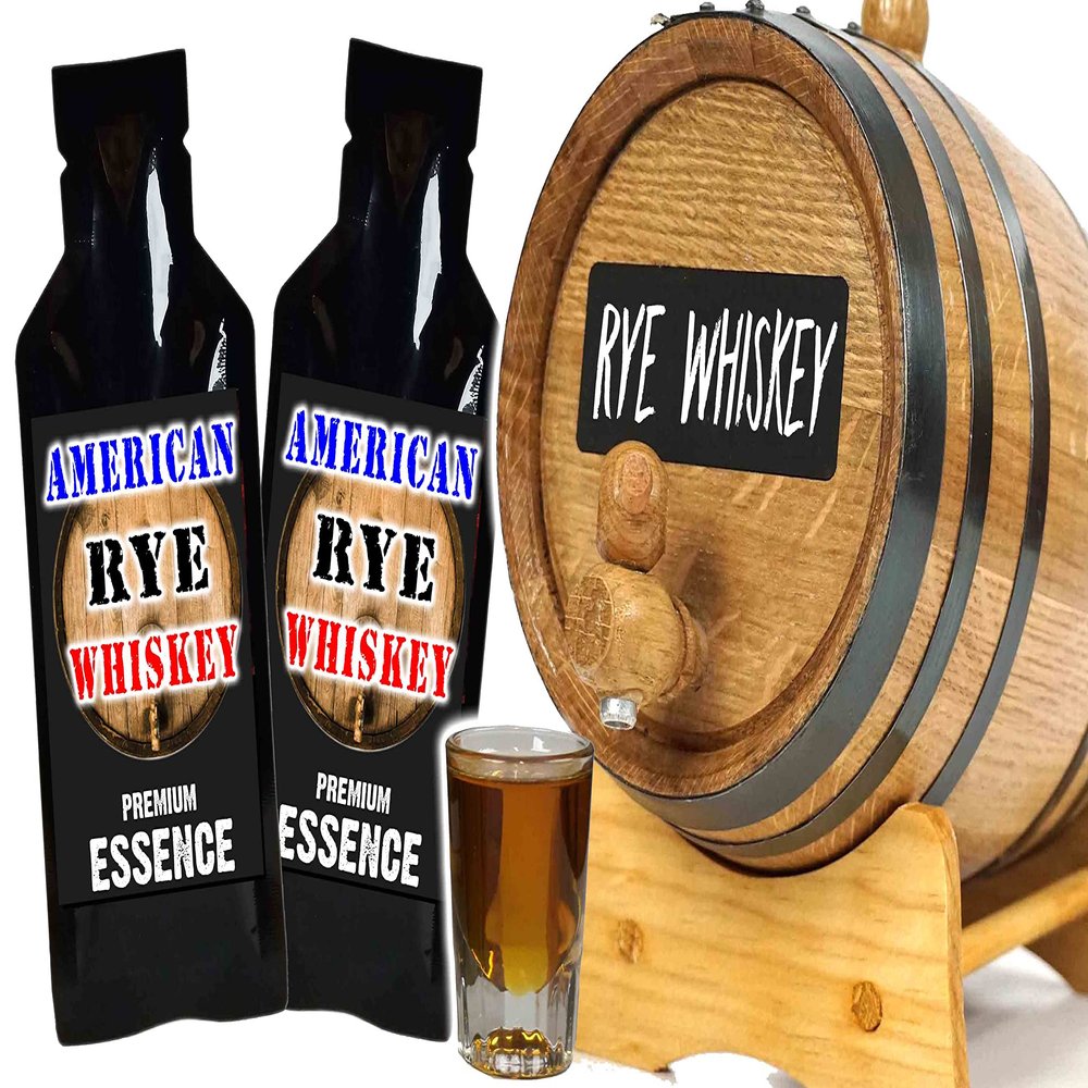 American Rye Whiskey Making Bootleg Kit w/Chalkboard & Book- Thousand Oaks Barrel Co. Make & Age Spirits in an Oak Cask Keg- Best Fathers Day Gift Ever (2L)