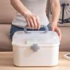 Deevoka Portable First Aid Carrying Case Organizer Bin Medicine Storage Box with Organizing Holder with Handle Stationery, Clear, 21.2x12x12.5CM view 2