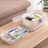 Deevoka Portable First Aid Carrying Case Organizer Bin Medicine Storage Box with Organizing Holder with Handle Stationery, Clear, 21.2x12x12.5CM view 3