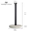 Paper Towel Holder Countertop, Standing Paper Towel Roll Holder for Kitchen Bathroom, with Weighted Marble Base for One-Handed Operation (Black), Black Paper Towel Holder, Marble view 2