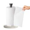 Paper Towel Holder Countertop, Standing Paper Towel Roll Holder for Kitchen Bathroom, with Weighted Marble Base for One-Handed Operation (Black), Black Paper Towel Holder, Marble view 3