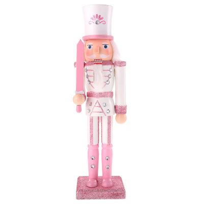 LUOZZY Wooden Christmas Nutcracker Toy Soldier Decorations Nutcracker Ornaments Figures Puppet Toys Home Decor with Arrow