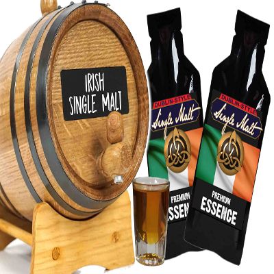 Dublin Irish-Style Whiskey Making Bootleg Kit w/Chalkboard & Book- Thousand Oaks Barrel Co. Make & Age Spirits in an Oak Cask Keg- Best Ever (5L)