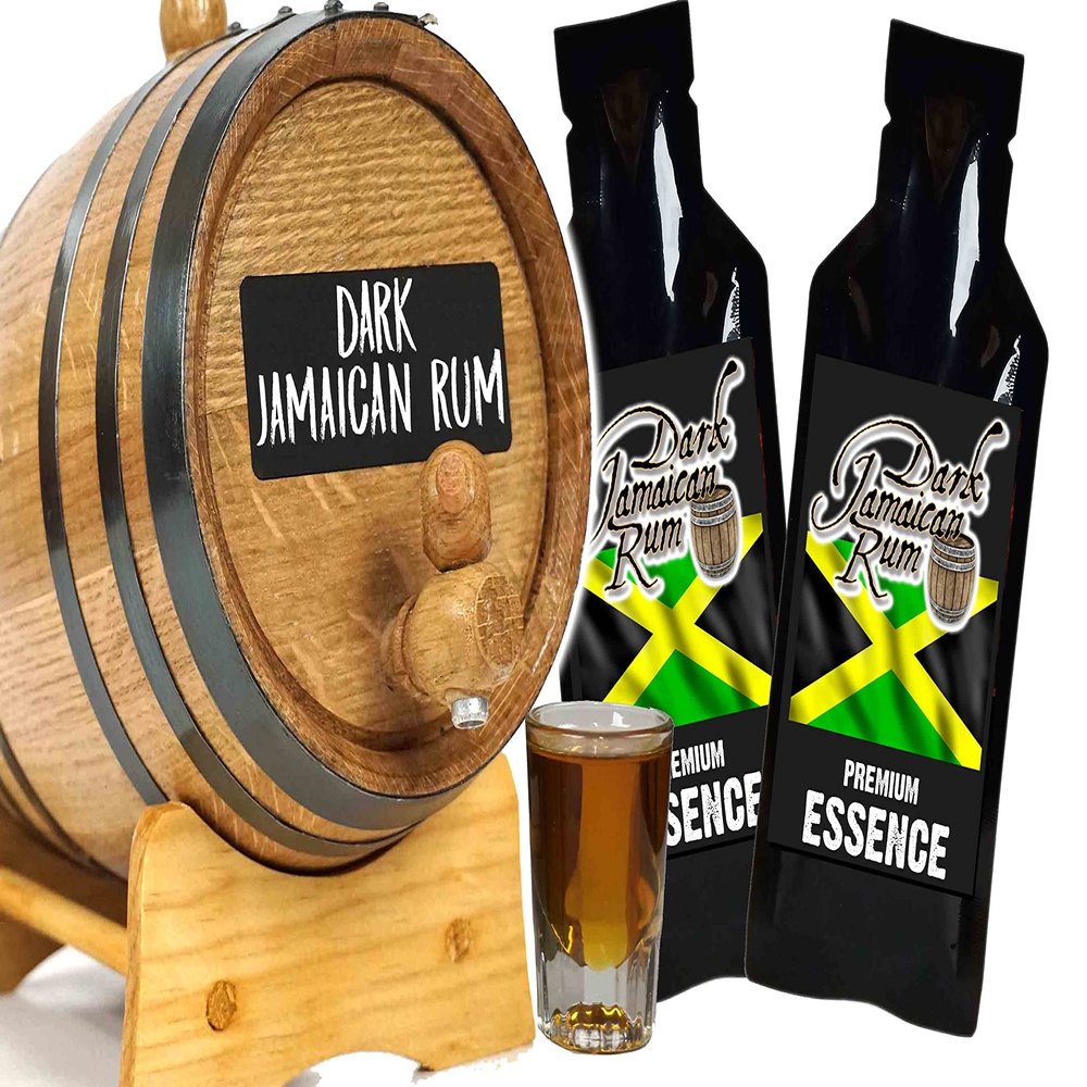 Dark Jamaican Rum Making Bootleg Kit w/Chalkboard & Book- Thousand Oaks Barrel Co.  Make & Age Spirits in an Oak Cask Keg- Best Fathers Day Gift Ever (2L)