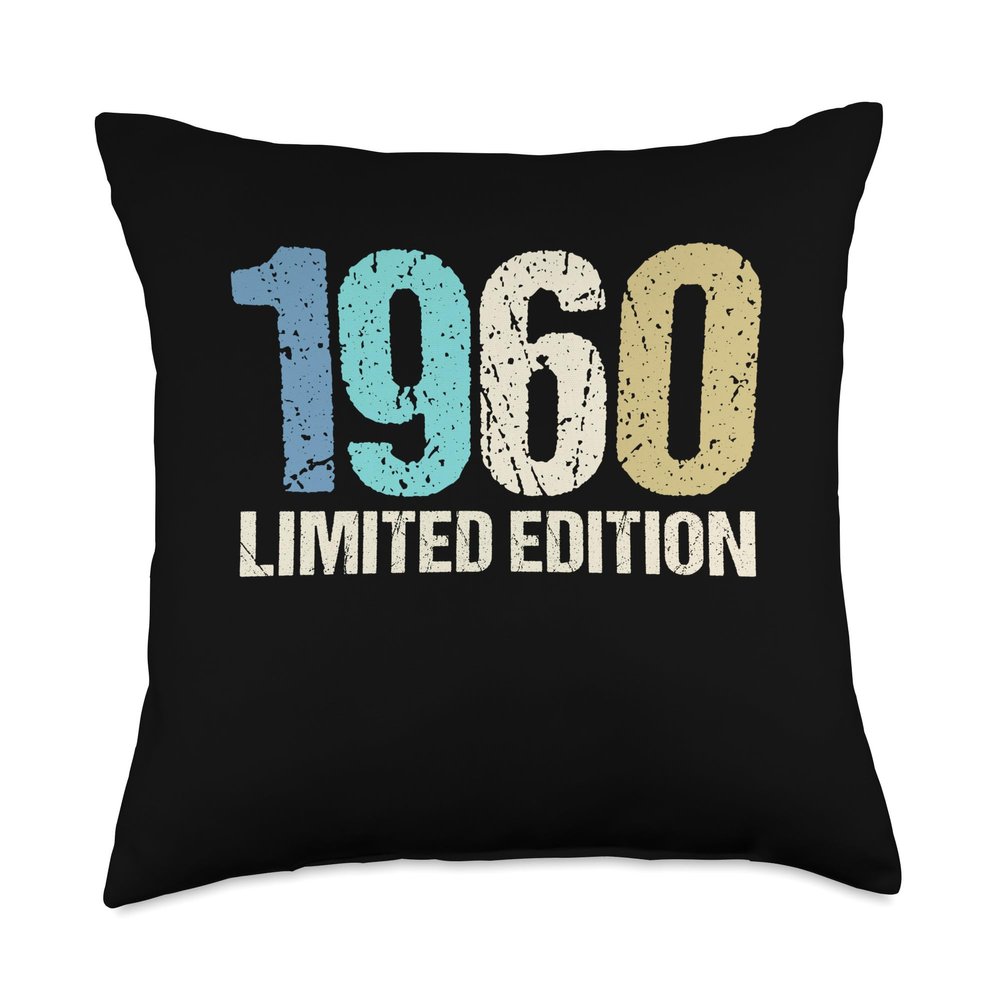 65th Birthday Man Woman 65 Years 1960 Decorative Funny Gift Throw Pillow