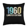 65th Birthday Man Woman 65 Years 1960 Decorative Funny Gift Throw Pillow view 1