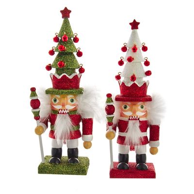 9.25" Hollywood Tree Hat Nutcrackers, 2 Assorted