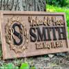 Personalized Couple Sign | Custom Wedding Gift | Last Name Sign | Established Sign Family Name Signs Custom Wood Sign Carved Wood Sign 3D Hearts 5 Year Anniversary view 2