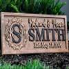 Personalized Couple Sign | Custom Wedding Gift | Last Name Sign | Established Sign Family Name Signs Custom Wood Sign Carved Wood Sign 3D Hearts 5 Year Anniversary view 4
