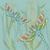 Ambesonne Dragonfly Duvet Cover Sets, Doodle Style Giant Dragonfly on Lake Bushes Nature Exotic Picture Art, Bedding Set with 2 Duvet Covers & 4 Pillowcases, 2 Pack King Size, Almond Green view 3