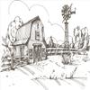 Ambesonne Windmill Duvet Cover Sets, Rustic Barn Farmhouse Hand Drawn Illustration Countryside Rural Meadow, Bedding Set with 2 Duvet Covers & 4 Pillowcases, 2 Pack Queen Size, Taupe view 3