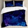 Ambesonne Sky Duvet Cover Sets, Space Night Time Universe Stars and Nebulas Distant Parts of Galaxy, Bedding Set with 2 Duvet Covers & 4 Pillowcases, 2 Pack Queen Size, Purple Charcoal Grey view 1