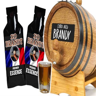 XO Brandy Making Bootleg Kit w/Chalkboard & Book- Thousand Oaks Barrel Co. Make Extra Aged Spirits in an Oak Cask Keg- Best Fathers Day Gift Ever (1L)