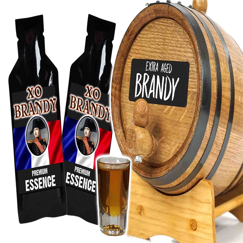 XO Brandy Making Bootleg Kit w/Chalkboard & Book- Thousand Oaks Barrel Co. Make Extra Aged Spirits in an Oak Cask Keg- Best Fathers Day Gift Ever (1L)