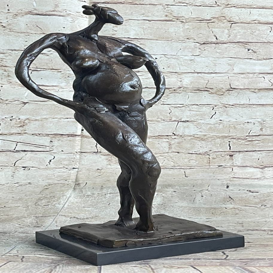 EUROPEAN BRONZE Abstract Surreal Pregnant Lady Real Bronze Salvador Dali Sculpture Statue Nude Decorative Art Sale