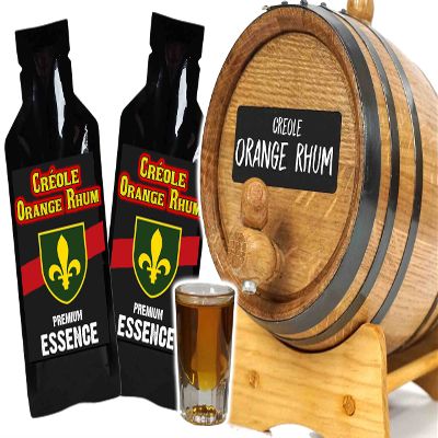 Crole Orange Rhum Making Bootleg Kit w/Chalkboard & Book- Thousand Oaks Barrel Co.  Make & Age Spirits in an Oak Cask Keg Mini Barrel- Best Fathers Day Gift Ever (2L)