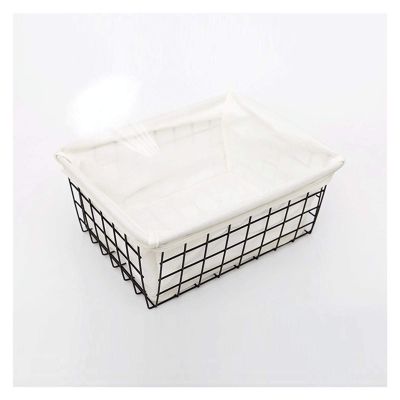 RHXWFDG Storage Basket Storage Baskets Metal Frame Laundry Basket with Interlining Storage Bins Suitable for Wardrobes,cabinets,bedrooms Extra Large Blanket Basket (Color : A)