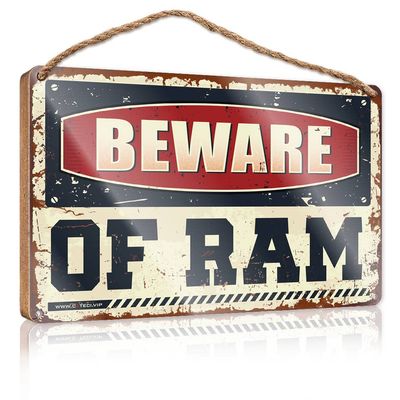 Welcome Wood Sign for Front Door Beware of Ram Sign Hanging Wooden Plaque Decoration Welcome Front Porch Sign ( Size : 20X30CM )