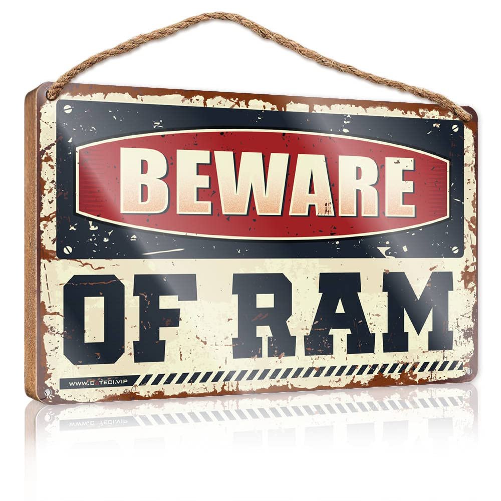 Welcome Wood Sign for Front Door Beware of Ram Sign Hanging Wooden Plaque Decoration Welcome Front Porch Sign ( Size : 20X30CM )