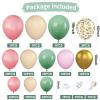 Sage Green Pink Balloon Garland Arch Kit, Retro Pink Apricot Metallic Gold and Confetti Balloons for Baby Shower Wedding Birthday Graduation Anniversary Party Decorations view 2