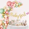 Sage Green Pink Balloon Garland Arch Kit, Retro Pink Apricot Metallic Gold and Confetti Balloons for Baby Shower Wedding Birthday Graduation Anniversary Party Decorations view 4
