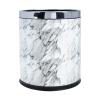 Beavorty Marbling Trash Can for Office and Home Elegant Marble Design Construction Versatile Use Kitchen Bathroom and Living Spaces Round Shape Marble Finish view 1