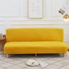 YOPOIY Folding Sofa Bed Cover Stretch Futon Slipcover with Elastic Bottom Solid Color Thicken Couch Cover Removable Full Coverage Futon Cover -yellow-160-190cm view 1