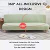 YOPOIY Folding Sofa Bed Cover Stretch Futon Slipcover with Elastic Bottom Solid Color Thicken Couch Cover Removable Full Coverage Futon Cover -yellow-160-190cm view 3