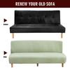 YOPOIY Folding Sofa Bed Cover Stretch Futon Slipcover with Elastic Bottom Solid Color Thicken Couch Cover Removable Full Coverage Futon Cover -yellow-160-190cm view 4