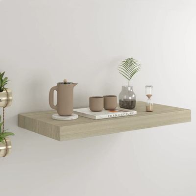FAMIROSA 1PCS Floating Wall Shelves, Oak Wall Mounted Shelves with Invisible Brackets for Bedroom Living Room Bathroom Kitchen, Shelves for Wall Decor Storage, 19.7" x 9.1" x 1.5"
