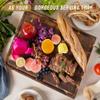 AZRHOM Large Thick End Grain Acacia Wood Butcher Block 17x13x1.5 in Wood Cutting Board for Kitchen with Non-slip Mats Juice Groove & Handles (Gift Box) view 2