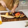 AZRHOM Large Thick End Grain Acacia Wood Butcher Block 17x13x1.5 in Wood Cutting Board for Kitchen with Non-slip Mats Juice Groove & Handles (Gift Box) view 4