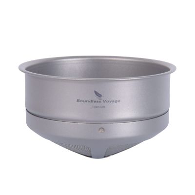 Boundless Voyage Titanium Coffee Mesh Filter Pour Over Paperless Coffee Filter Lightweight Portable for Outdoor Camping Home Used Reusable Coffee Dripper (Filter-Ti6001P)