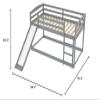 TOPAMZER Twin Over Twin Bunk Bed with Convertible Slide and Ladder, Low Pine Wood Bunk Bed Frame for Boys Girls Gifts (Grey) view 2