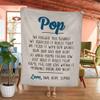 Pop We Hugged This Blanket We Squeezed It Really Tight with Grandkids Name Blanket for Grandpa Unique Birthday Gifts for Papa Dad Grandfather from Grandkids, Grandpa Gifts for Fathers Day view 3