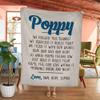 Lovely Store Personalized Poppy with Grandkids Name Blanket for Grandpa Unique Birthday Gifts Papa Dad Grandfather from Grandkids, Fathers Day Christmas, Multicolor, 50''x60'' view 2