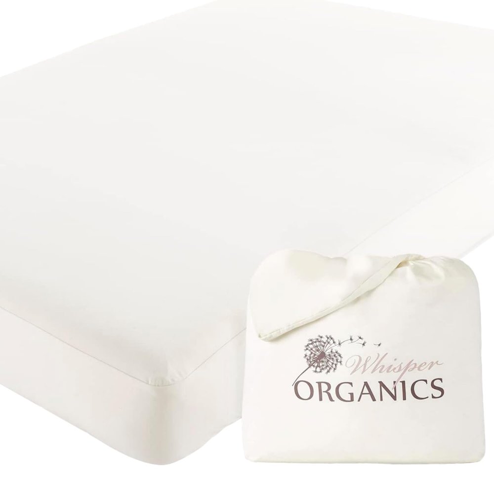 Organic Waterproof Mattress Protector Queen Size - 100% Waterproof Mattress Pad with Extra Soft Quiet & Breathable Triple Layer Protection - GOTS Certified Machine Washable Deep Pocket Design (Queen)
