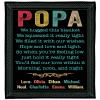 Personalized Popa We Hugged This Blanket with Kids Name Blanket for Grandpa Unique Birthday Gifts for Papa Dad Grandfather from Grandkids, Grandpa Gifts for Fathers Day Birthday Christmas view 1