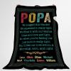Personalized Popa We Hugged This Blanket with Kids Name Blanket for Grandpa Unique Birthday Gifts for Papa Dad Grandfather from Grandkids, Grandpa Gifts for Fathers Day Birthday Christmas view 2