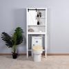 NCKMYB Bathroom Cabinet Over The Toilet, Bathroom Organizer with Adjustable Shelves and Open Cube, Space Saver Toilet Stands (Barn Door) view 3