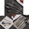 80-Piece Black Silverware Set for 16, Modern Flatware Utensil Cutlery Set, Food Grade Stainless Steel Tableware Knife Spoons and Forks Set for Home Kitchen Restaurant Hotel, Reusable view 2