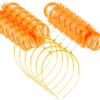 WILLBOND 6 Pcs Pom Pom Headbands Tinsel Wrapped Crazy Headwear Hair Accessories for Spirit Week Carnival Bachelorette(Orange) view 1
