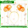 WILLBOND 6 Pcs Pom Pom Headbands Tinsel Wrapped Crazy Headwear Hair Accessories for Spirit Week Carnival Bachelorette(Orange) view 2