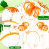 WILLBOND 6 Pcs Pom Pom Headbands Tinsel Wrapped Crazy Headwear Hair Accessories for Spirit Week Carnival Bachelorette(Orange) view 3